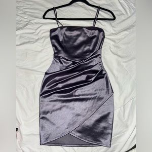 Silver/lavender satin bodytight dress